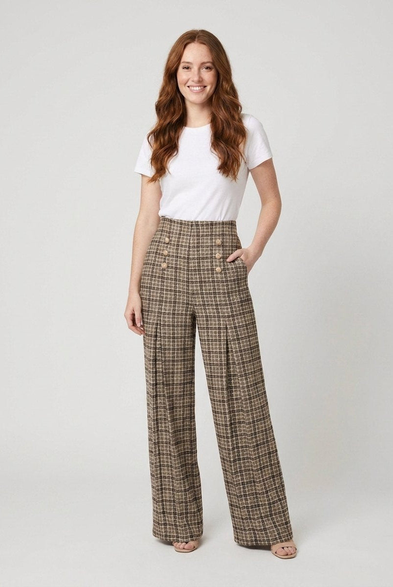 Alera Plaid Pants | Structured Fit, Durable Polyester 0