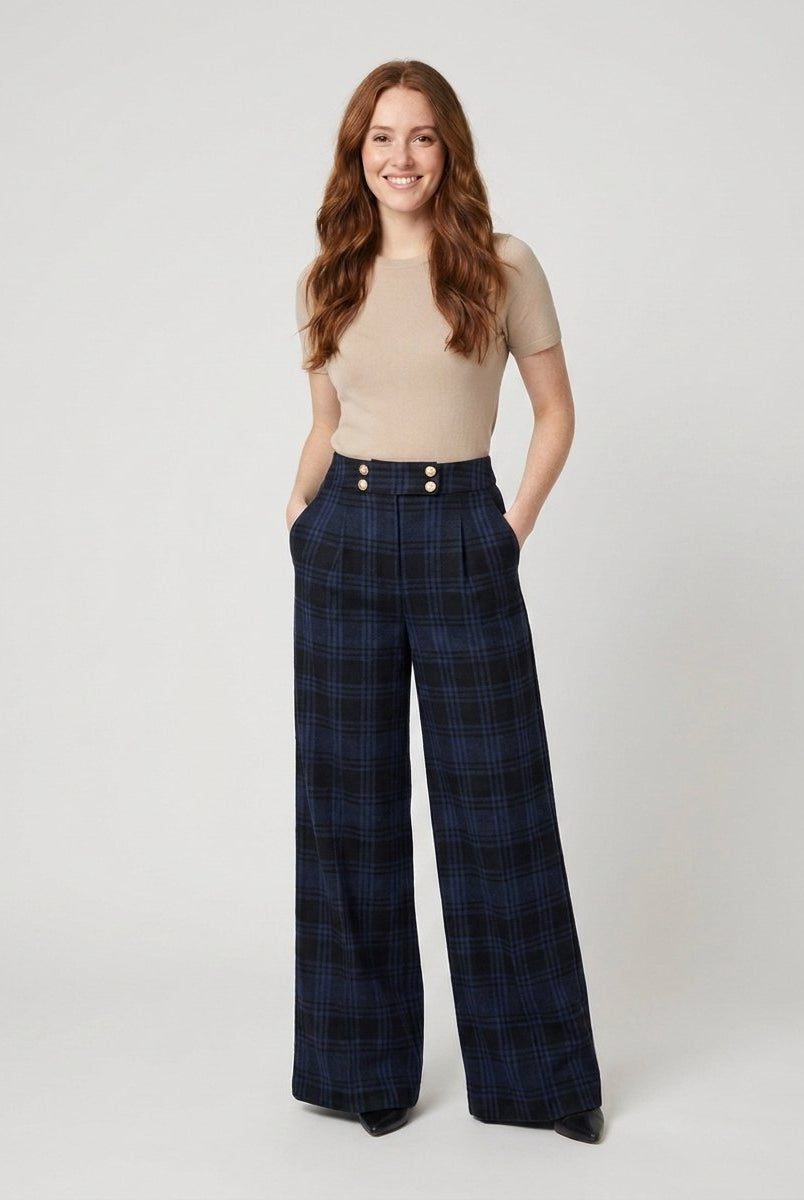 Alera Plaid Pants | Structured Fit, Durable Polyester 1