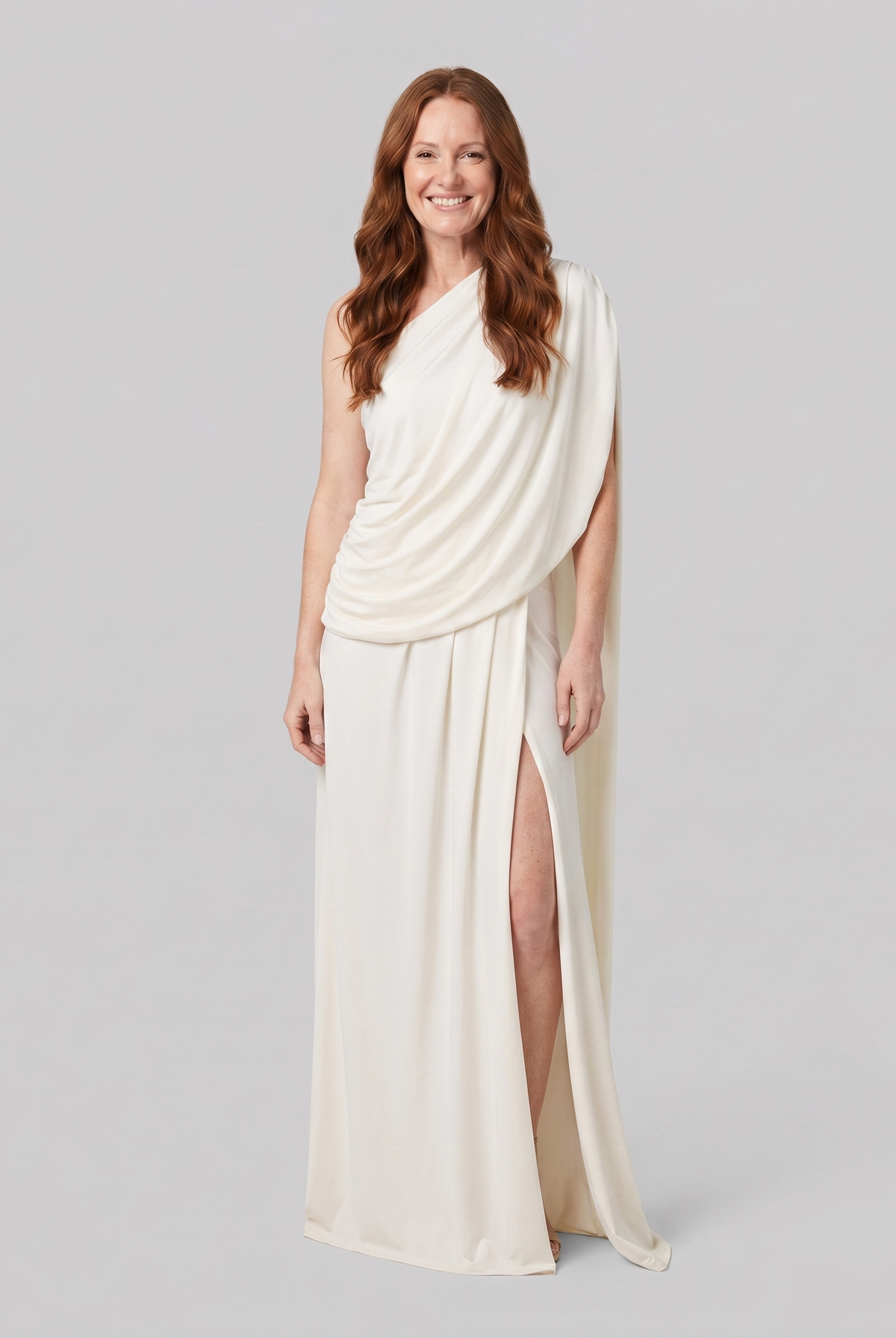Amara one-shoulder chiffon two-piece skirt set 1