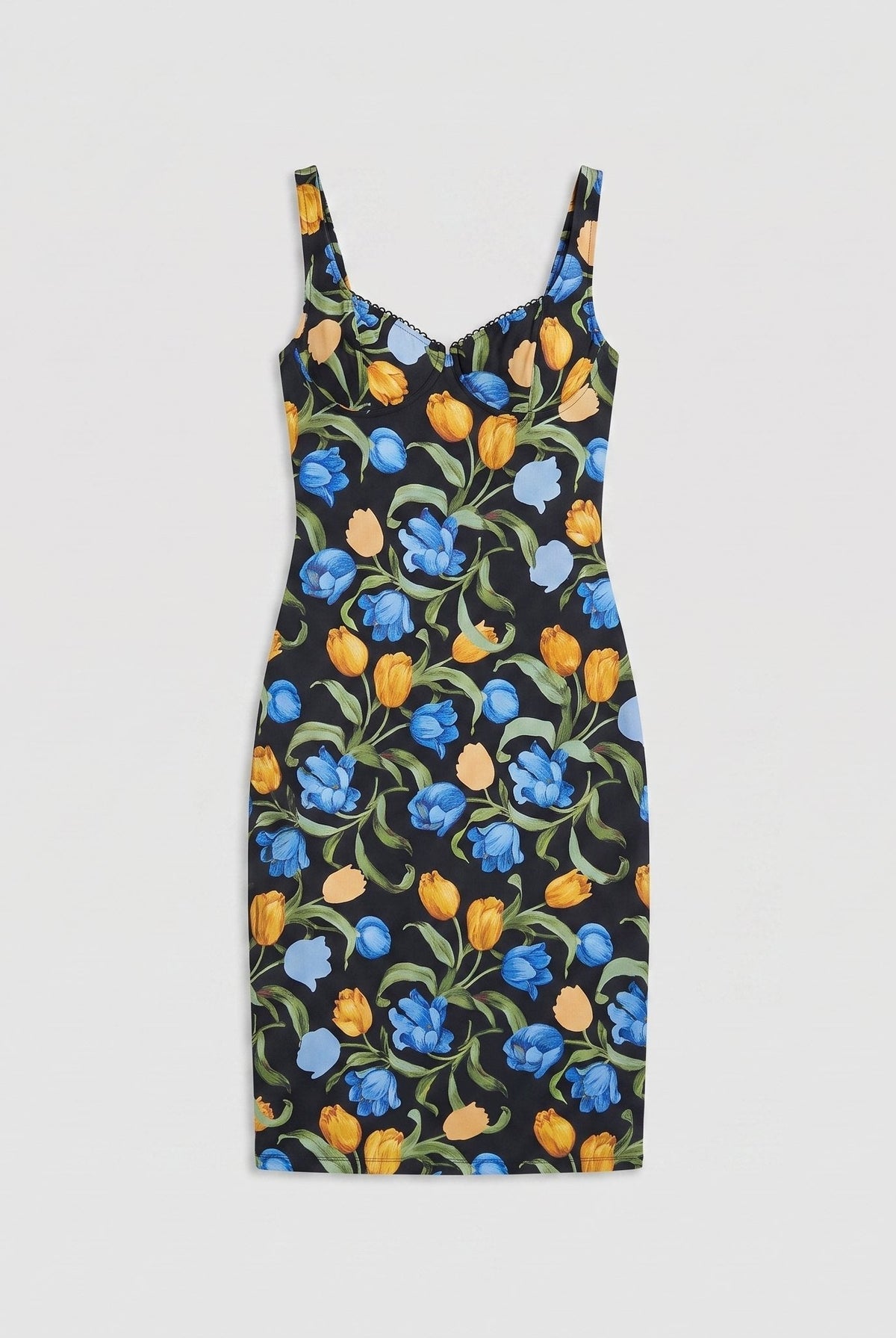 Arielle Balconette Dress | Black Floral Print, V-Neck Back, Perfect for Summer Parties 4