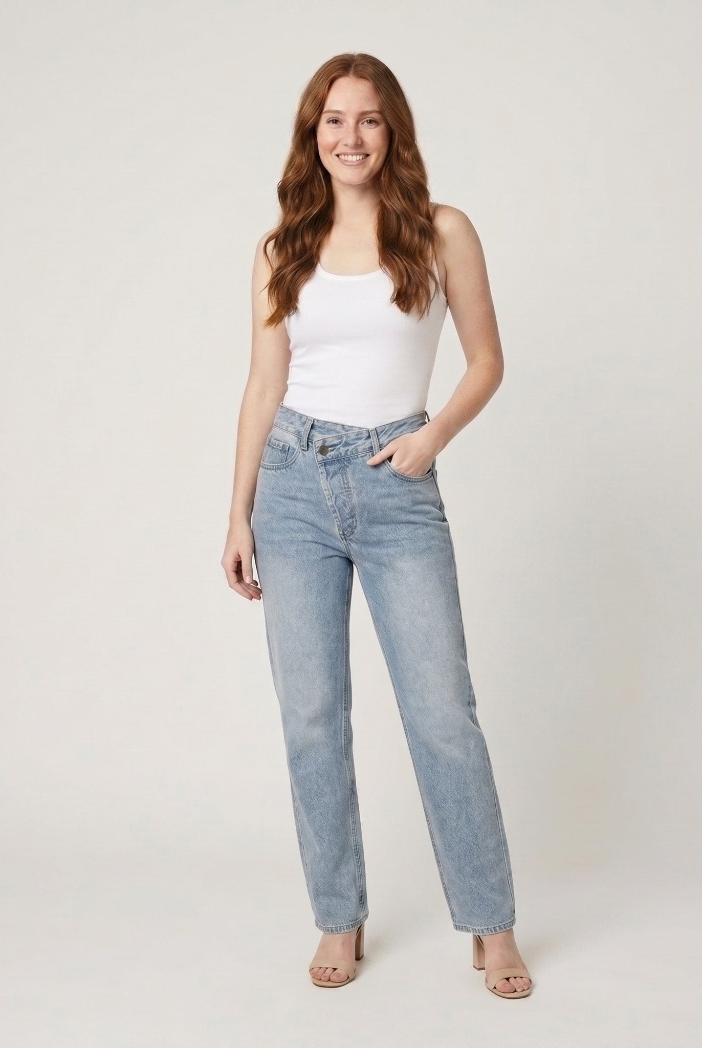 Astra Mens Jeans | Straight Leg, Asymmetric Waist, Cotton Blend 0