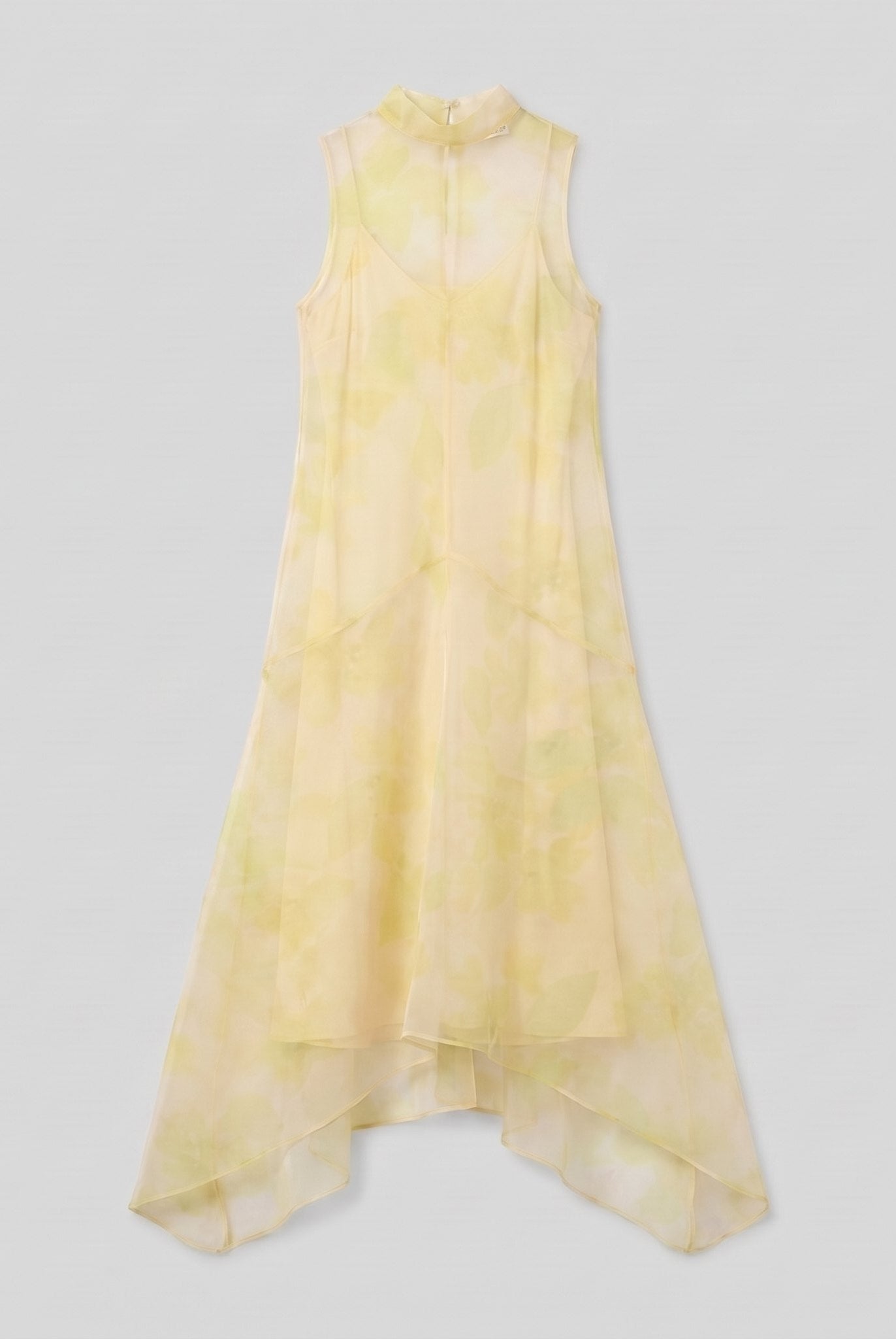 Auden Midi Dress | Sheer Organza Overlay, High-Low Hem, A-Line Summer Dress 4