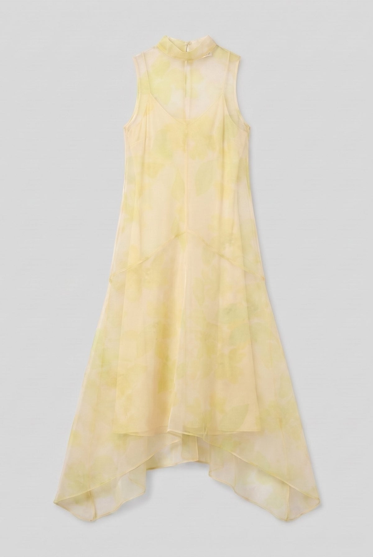 Auden Midi Dress | Sheer Organza Overlay, High-Low Hem, A-Line Summer Dress 4