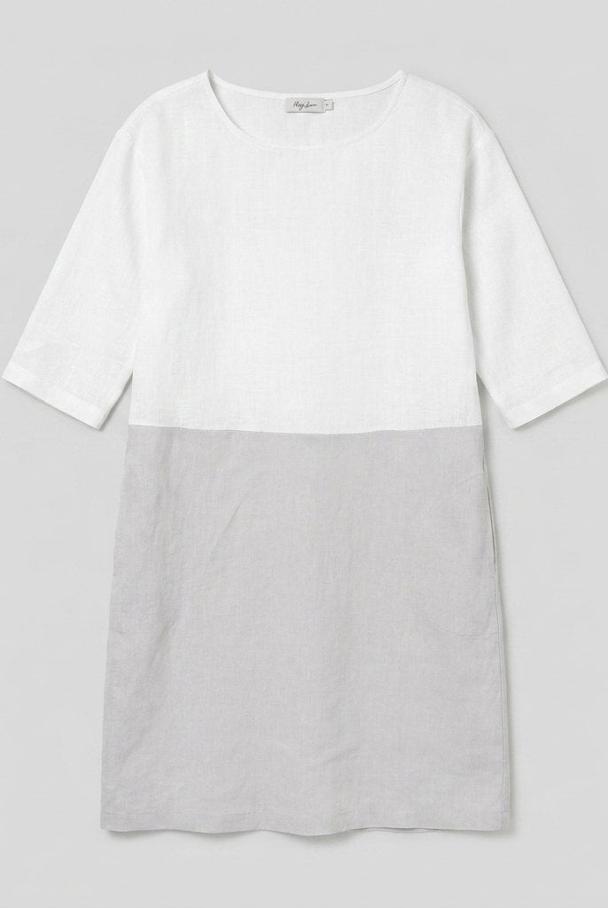 Aurelia Linen Dress | Color-Block, Relaxed Fit, Knee-Length Summer Dress for Women 2