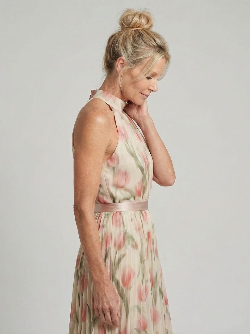 Aurelle Floral Midi Dress | Lightweight Halter Neck, Perfect for Summer Weddings 1