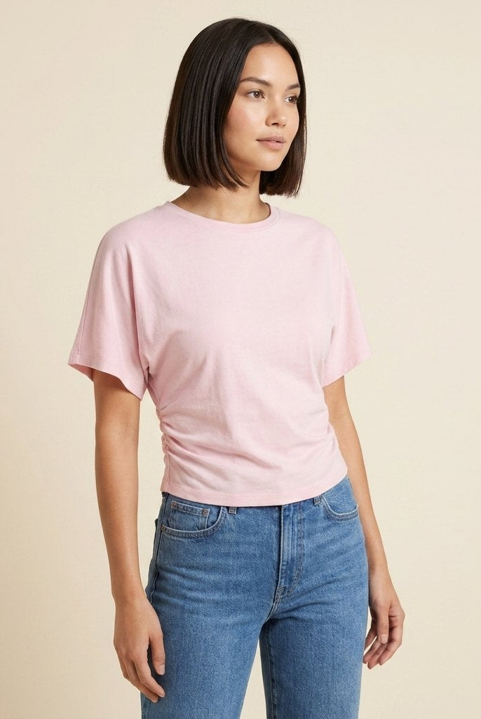 Ava Drape Tee | Premium Cotton Blend, Contoured Waist for Women 1