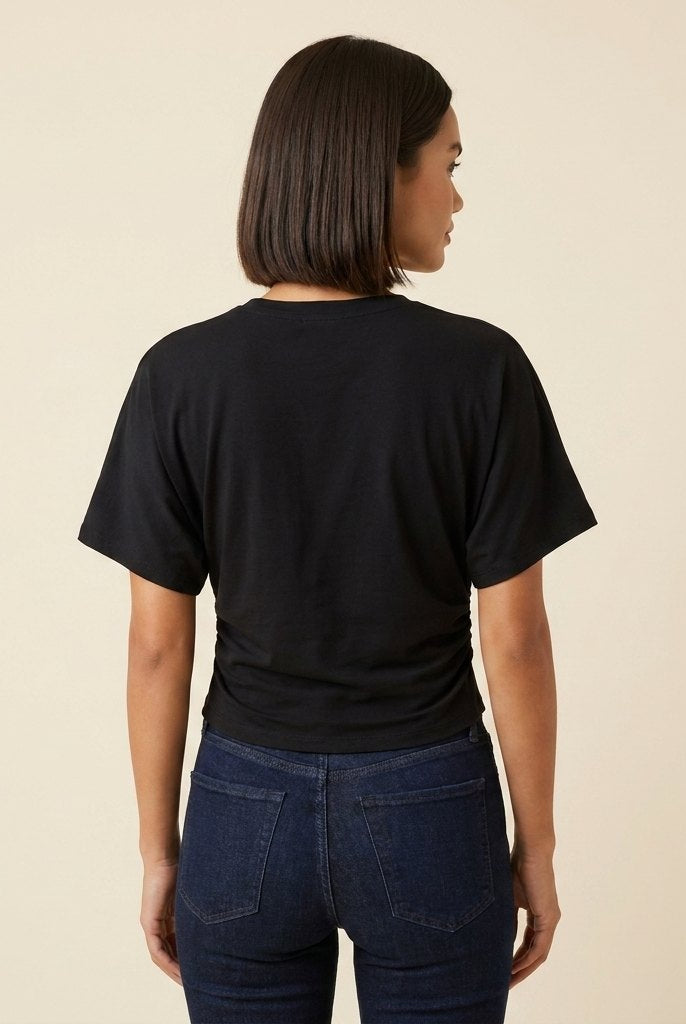 Ava Drape Tee | Premium Cotton Blend, Contoured Waist for Women 6