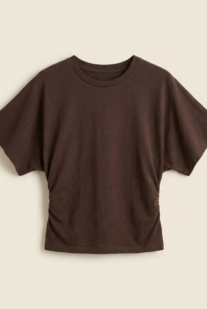Ava Drape Tee | Premium Cotton Blend, Contoured Waist for Women 7