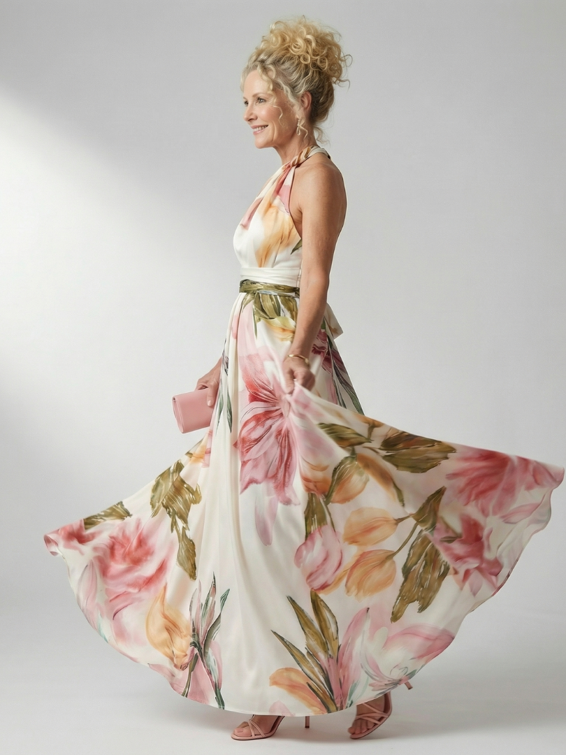 Ava Floral Maxi Dress | Lightweight, Sleeveless Halter for Summer 1