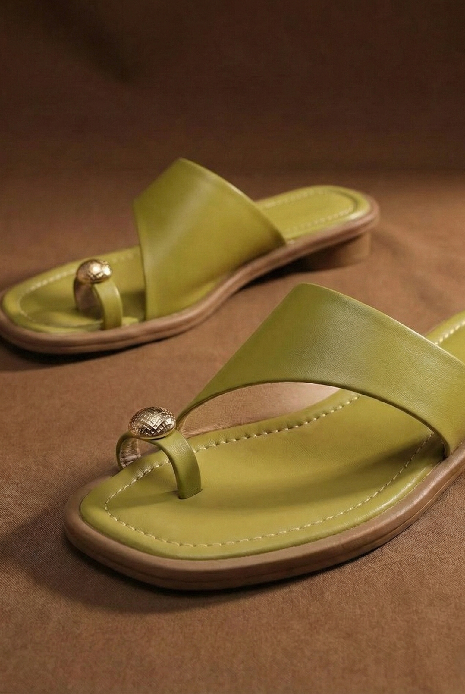 Ava Leather Slides | 100% Leather, Square Toe, Sculpted Block Heel 0