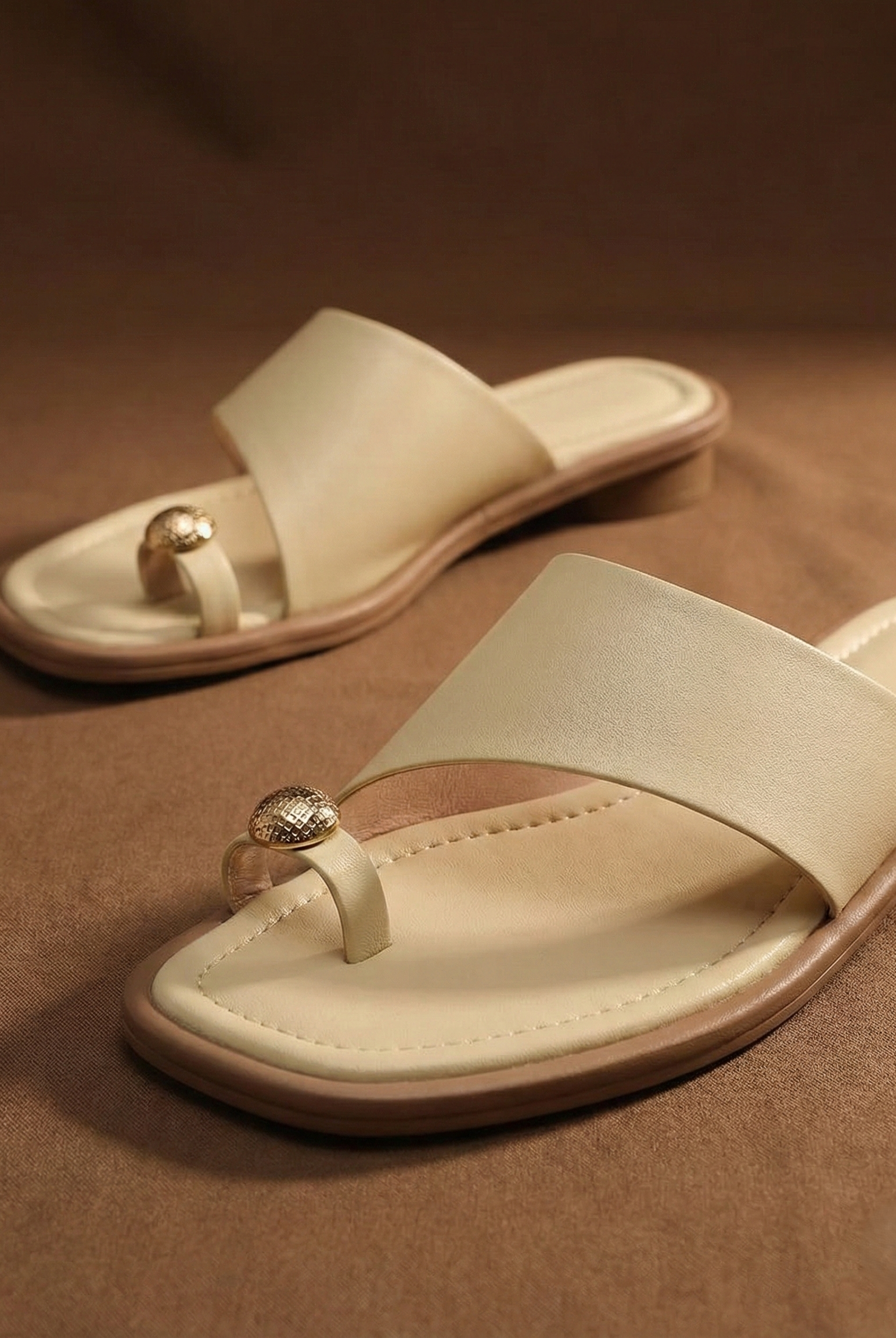 Ava Leather Slides | 100% Leather, Square Toe, Sculpted Block Heel 3