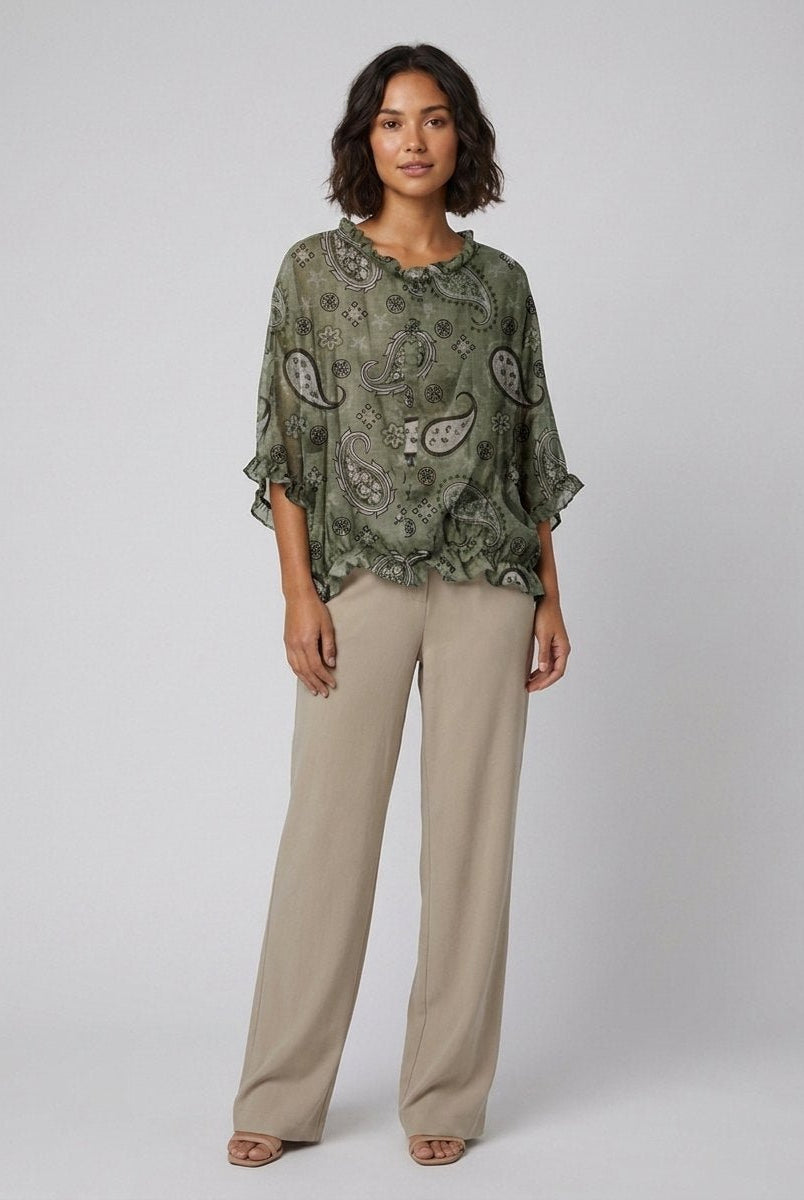 Aveline Ruffle Blouse | Cotton-Linen Blend Plus Size Top 10