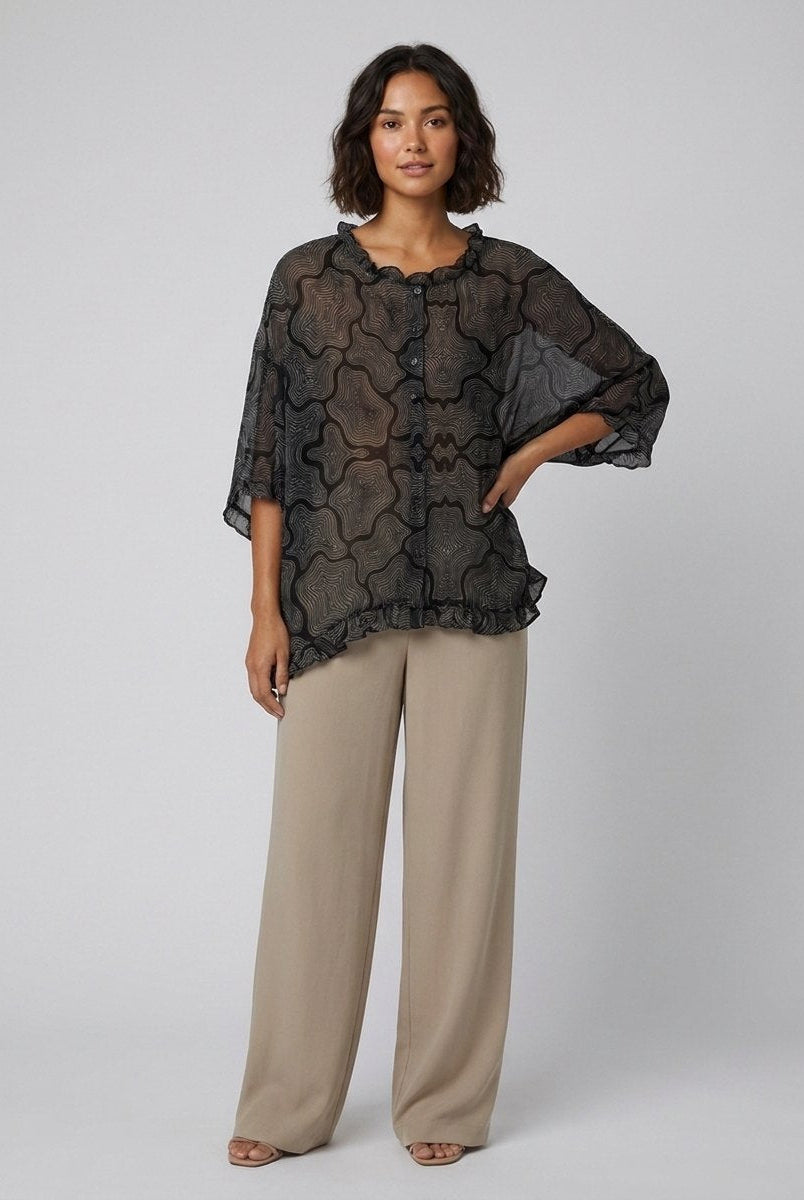 Aveline Ruffle Blouse | Cotton-Linen Blend Plus Size Top 11
