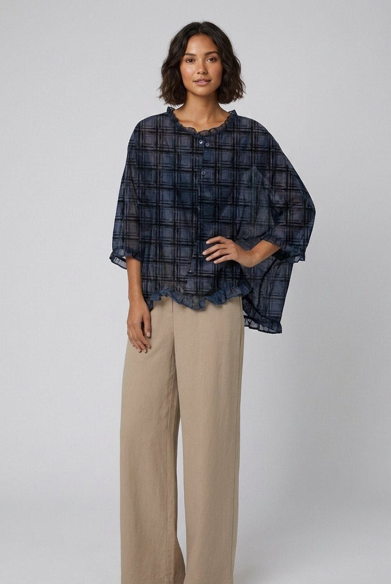 Aveline Ruffle Blouse | Cotton-Linen Blend Plus Size Top 5