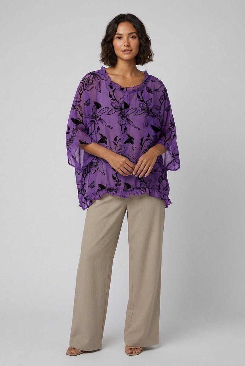 Aveline Ruffle Blouse | Cotton-Linen Blend Plus Size Top 6