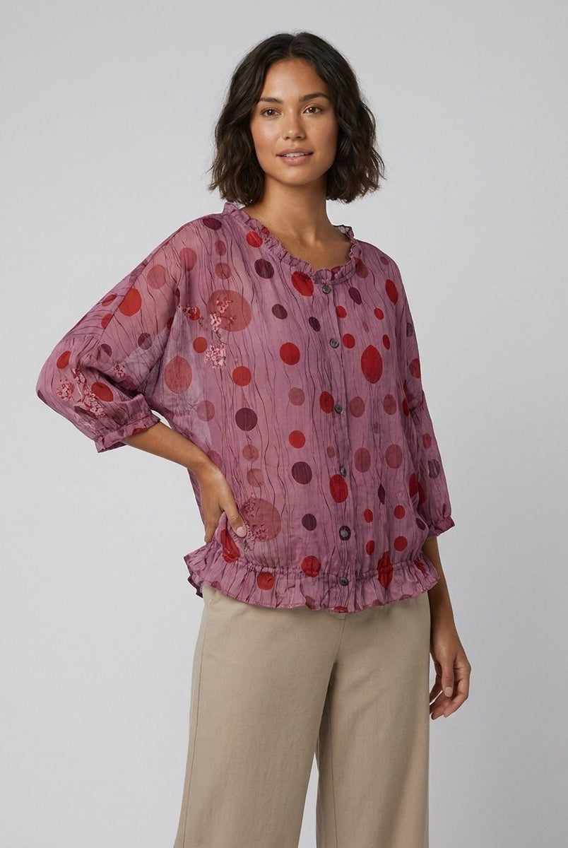 Aveline Ruffle Blouse | Cotton-Linen Blend Plus Size Top 9