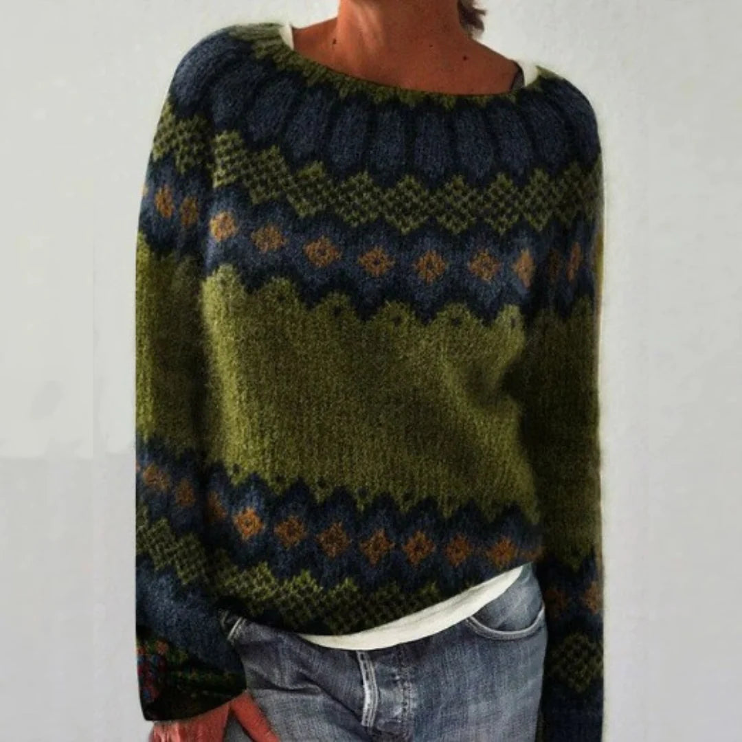 Aveline Wool Jumper | Soft Wool Blend, Scandinavian Pattern, Relaxed Fit 0