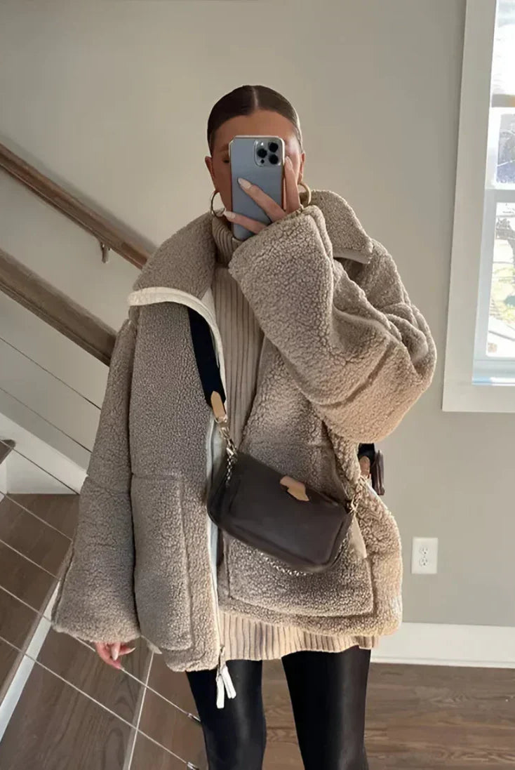 Aven Teddy Coat | Ultra-Soft Pile, Relaxed Fit Winter Coat for Women 2