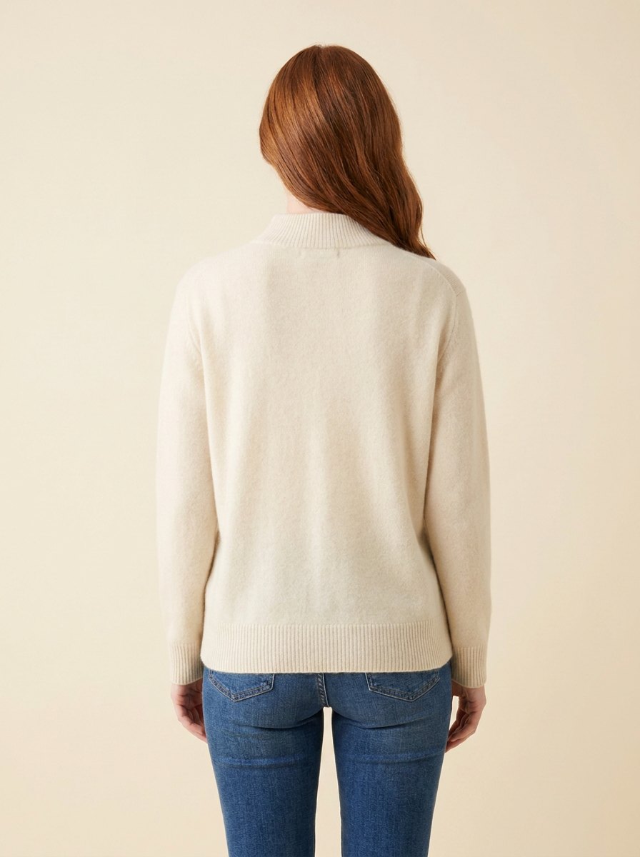 Avery Cashmere Sweater | High Neck Ribbed Knit for Women 6