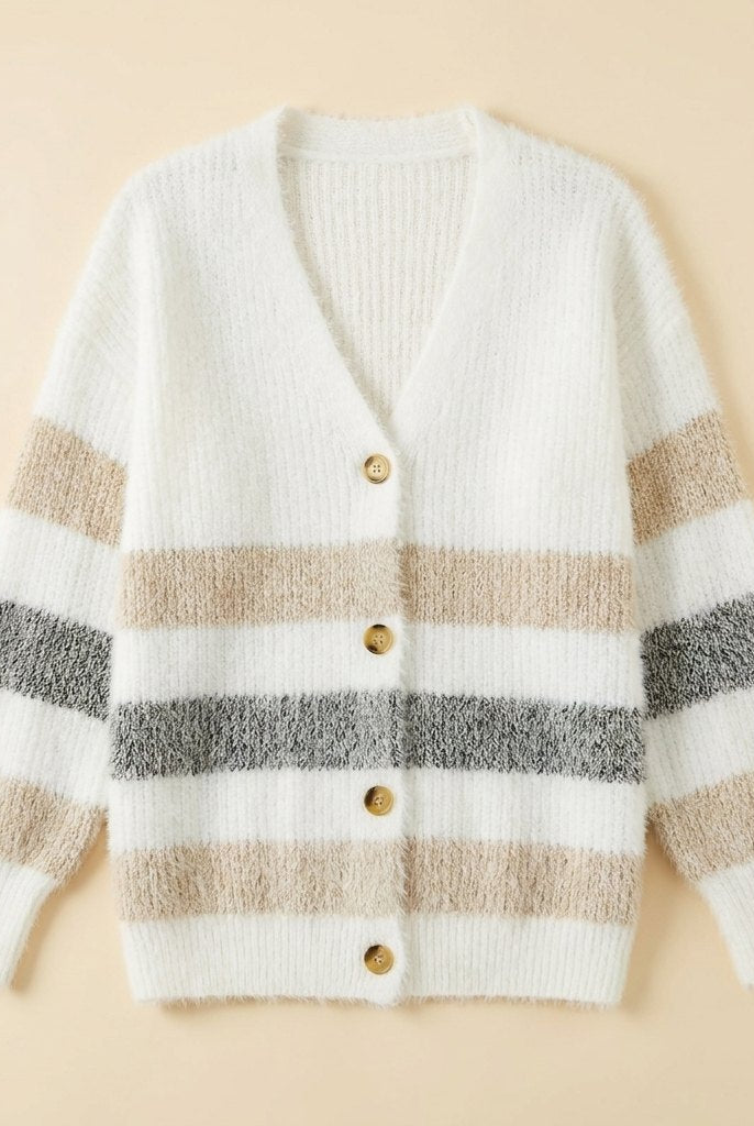 Ayla Long Cardigan | Striped, Relaxed Fit, Button-Down 4