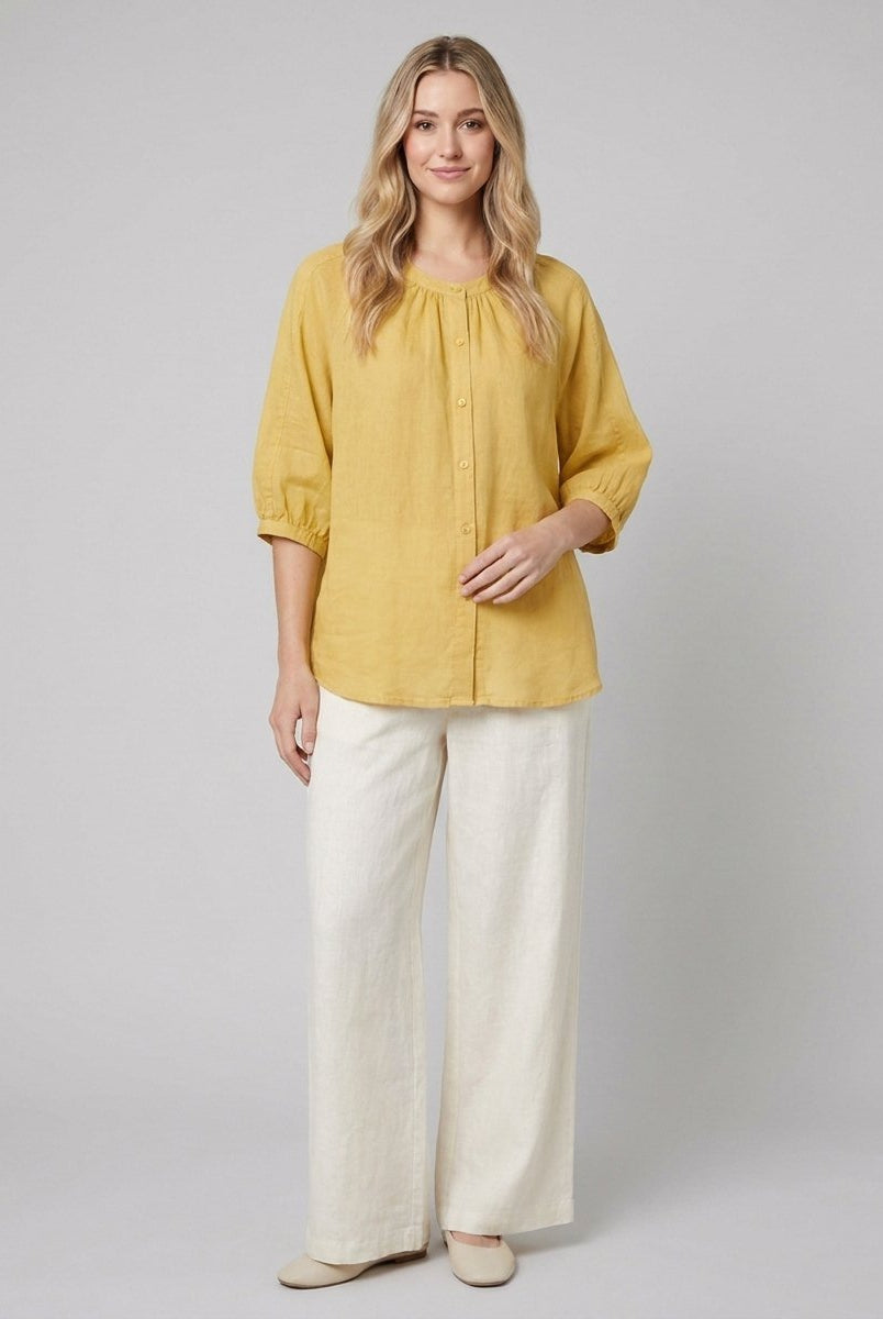 Bella White Blouse | Linen, Loose Fit Summer Top for Women 0
