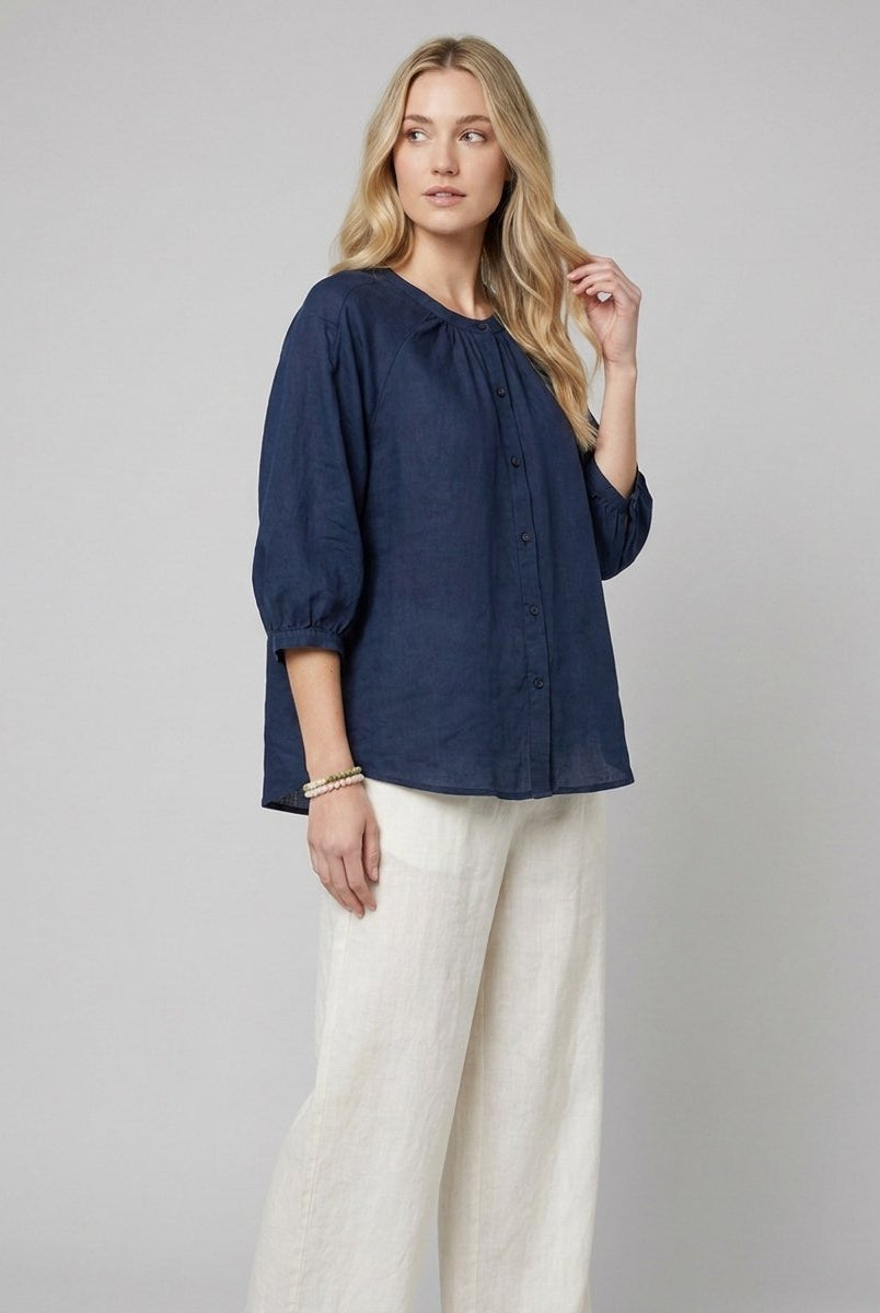 Bella White Blouse | Linen, Loose Fit Summer Top for Women 1