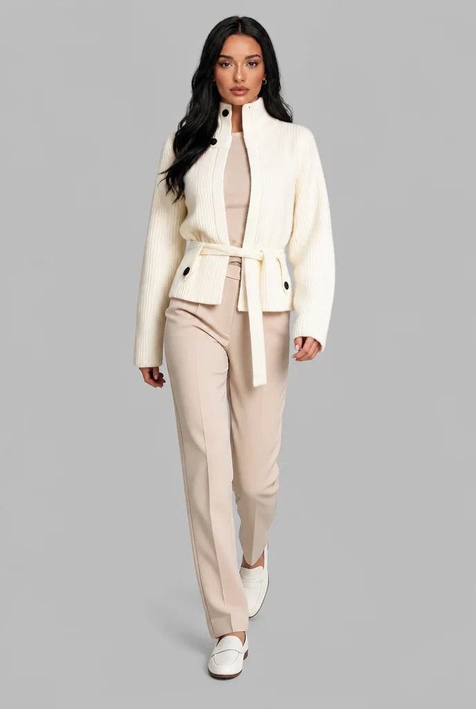 Belted Chunky Knit Cardigan 2