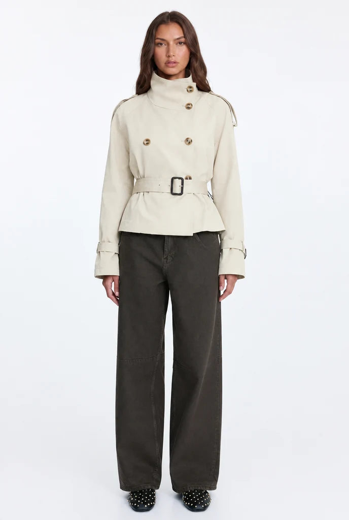 Belted Double-Breasted Trench Jacket 0