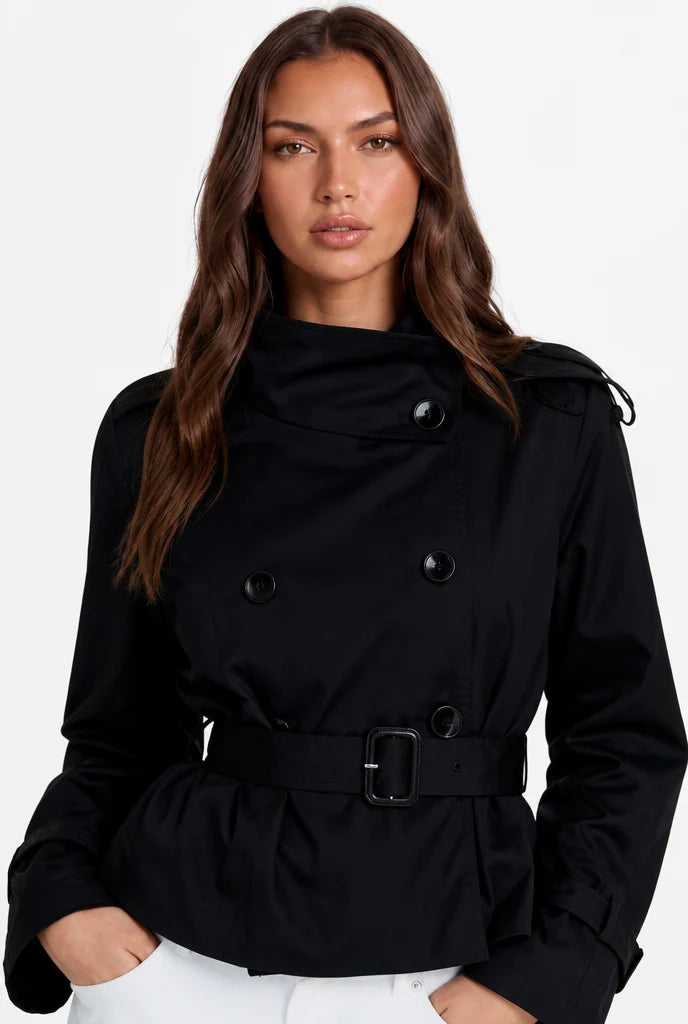 Belted Double-Breasted Trench Jacket 5