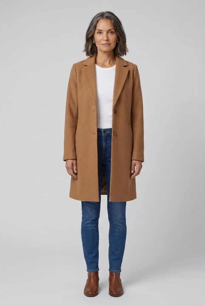 Blythe Women's Coat | Lightweight, Single-Breasted, Notch Lapel, Deep Pockets 8