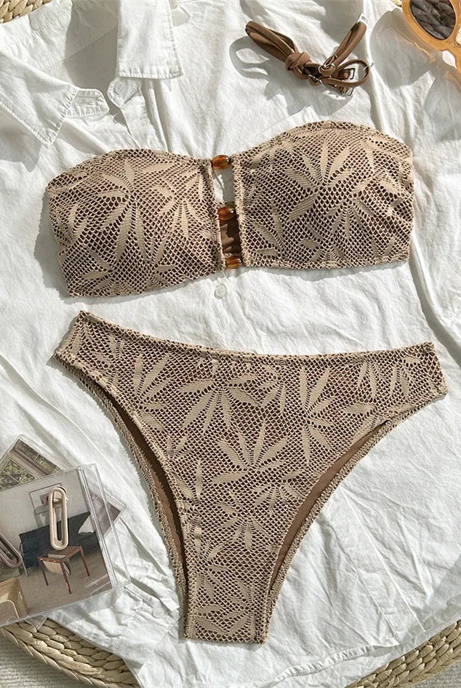 Breezy Bikini Set | Strapless, Hollow Out Design 0