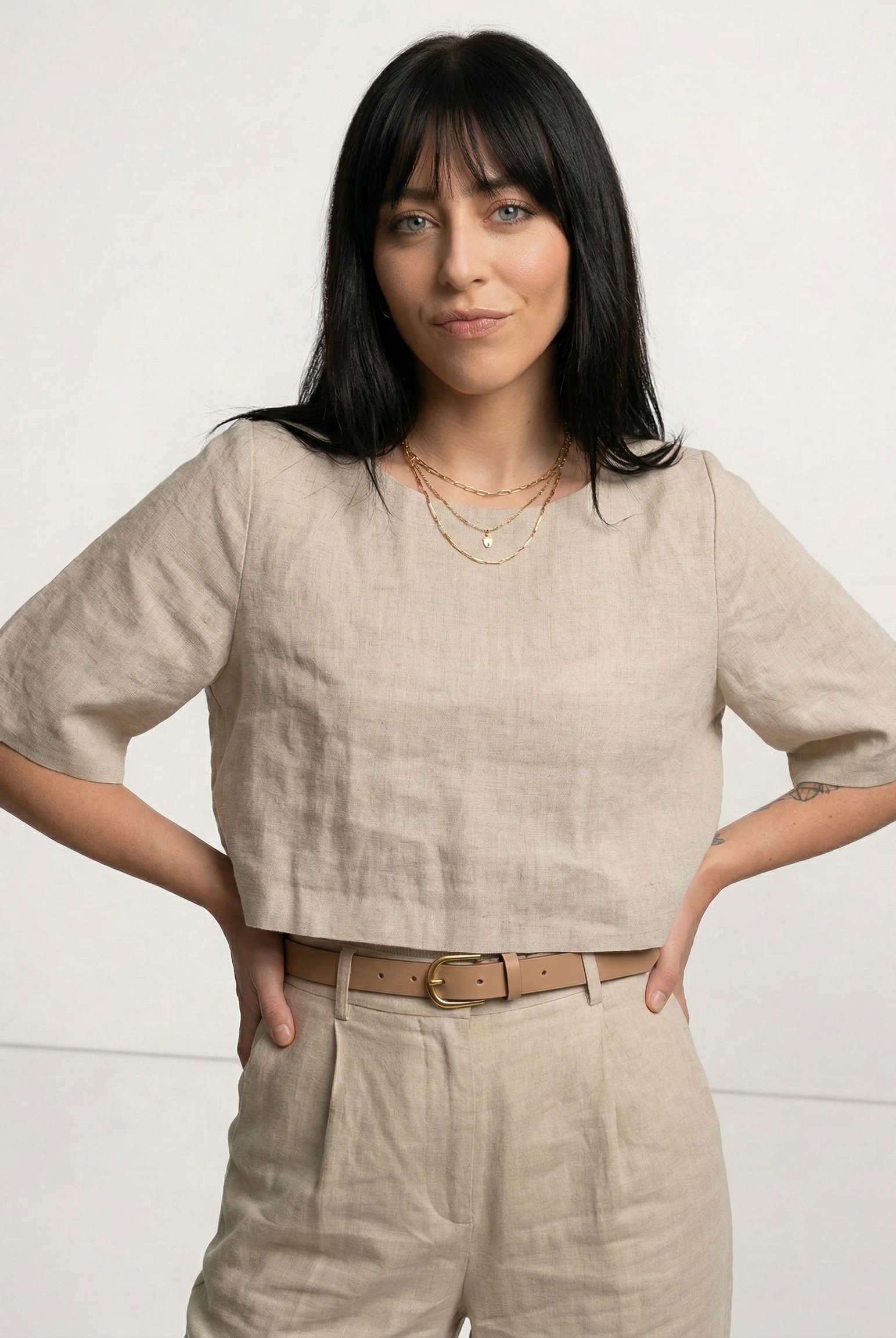 Breezy Boxy Crop Top | 100% Pure Linen, Oversized Fit 0