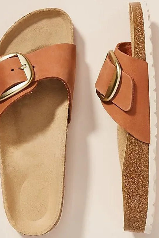 Brielle Orthopedic Slides | Suede Strap, Cork Footbed 2