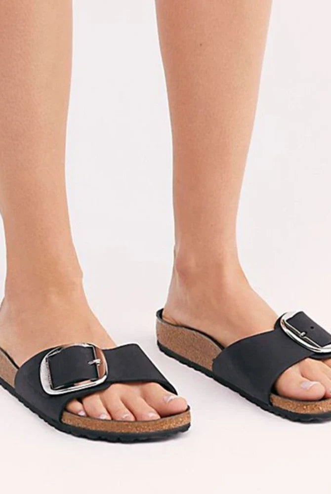 Brielle Orthopedic Slides | Suede Strap, Cork Footbed 5