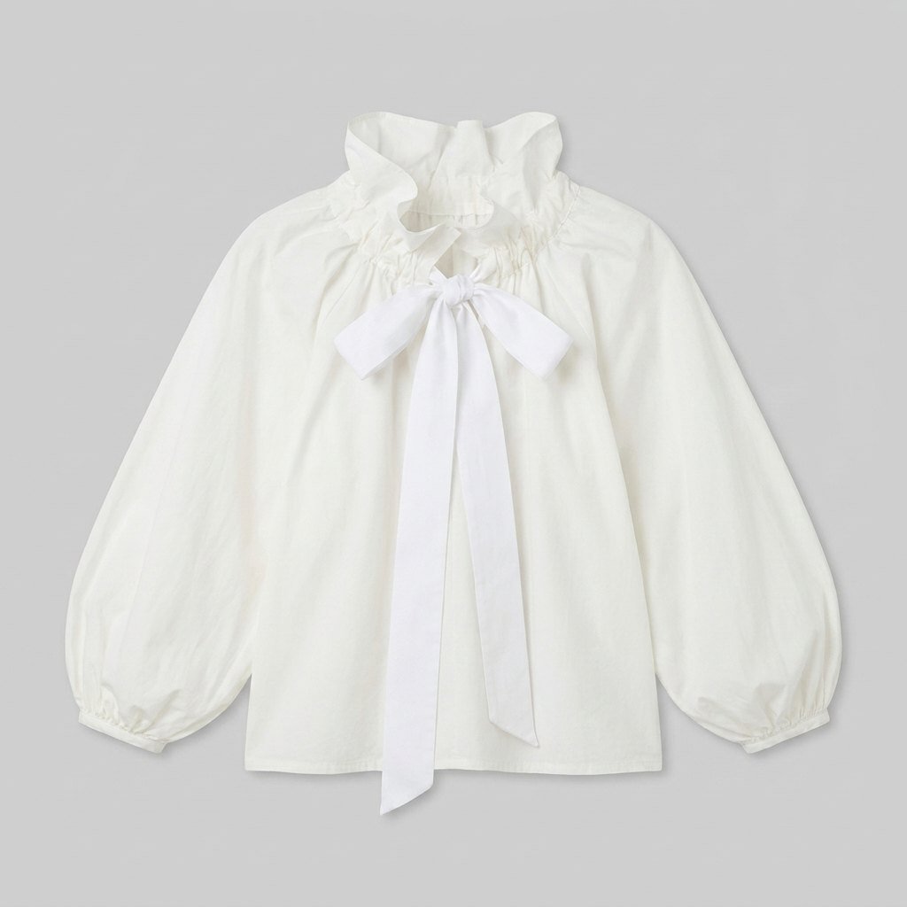 Brielle Womens Blouse | Oversized Cotton with Ruffled Collar 5