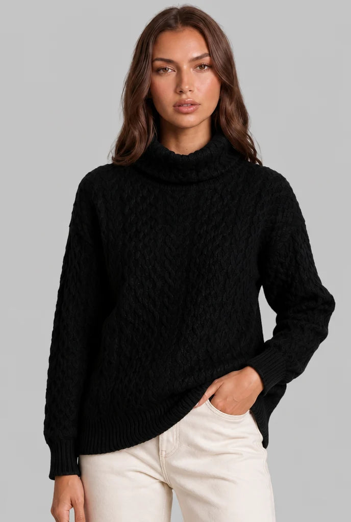 Cable Knit Turtleneck Sweater 4