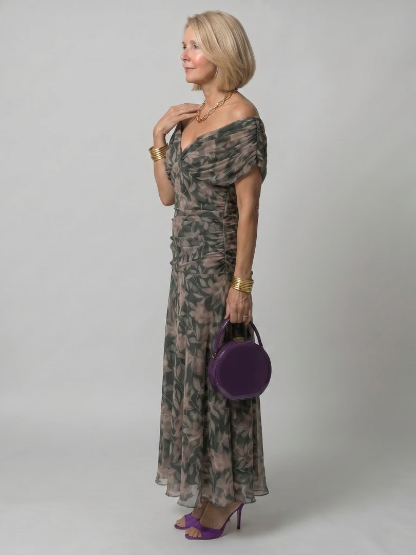 Caden Midi Dress | Off Shoulder, Lightweight Summer Style for Wedding Guests 5