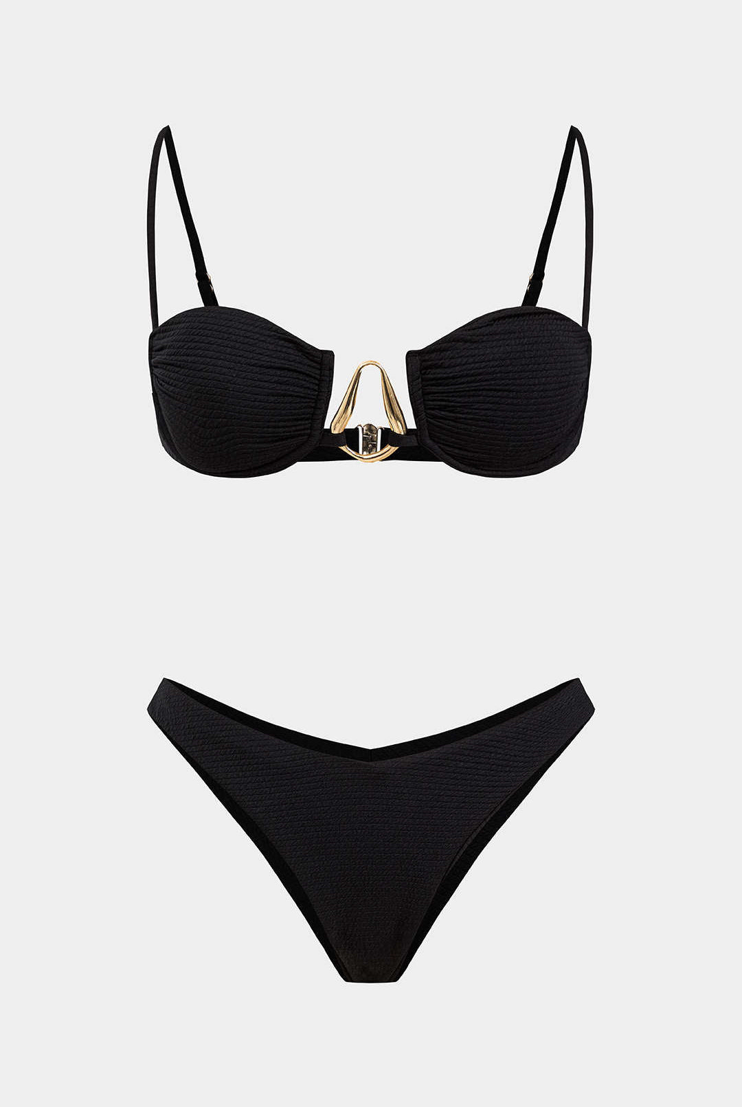 Chic Metallic Bikini Set | High-Waisted Design, Soft Chiffon Material 2