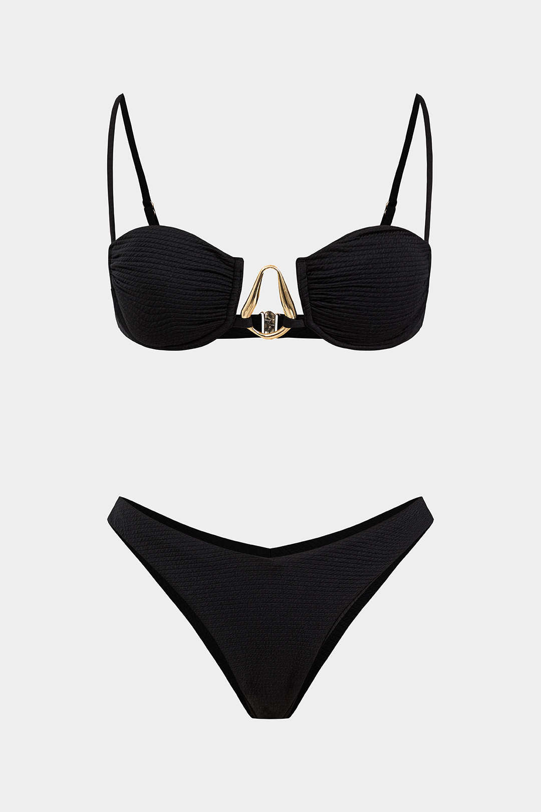 Chic Metallic Bikini Set | High-Waisted Design, Soft Chiffon Material 2