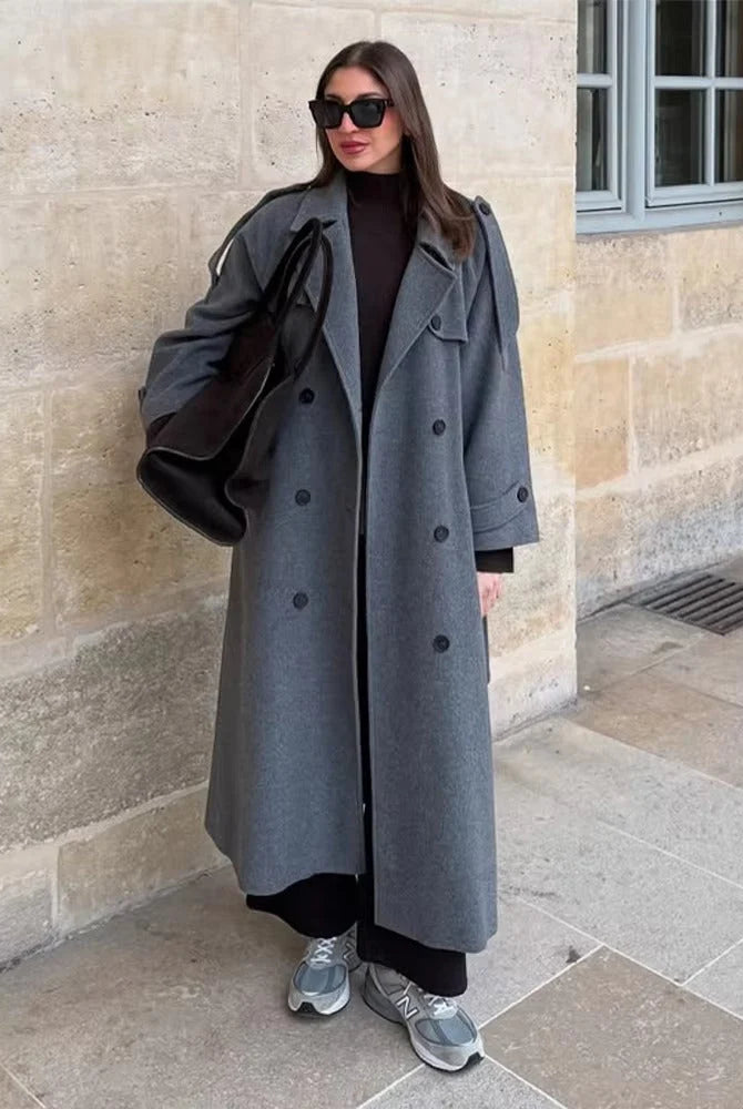 Cleo Black Trench Coat Women | Tailored Fit, Warm Blend Fabric 3