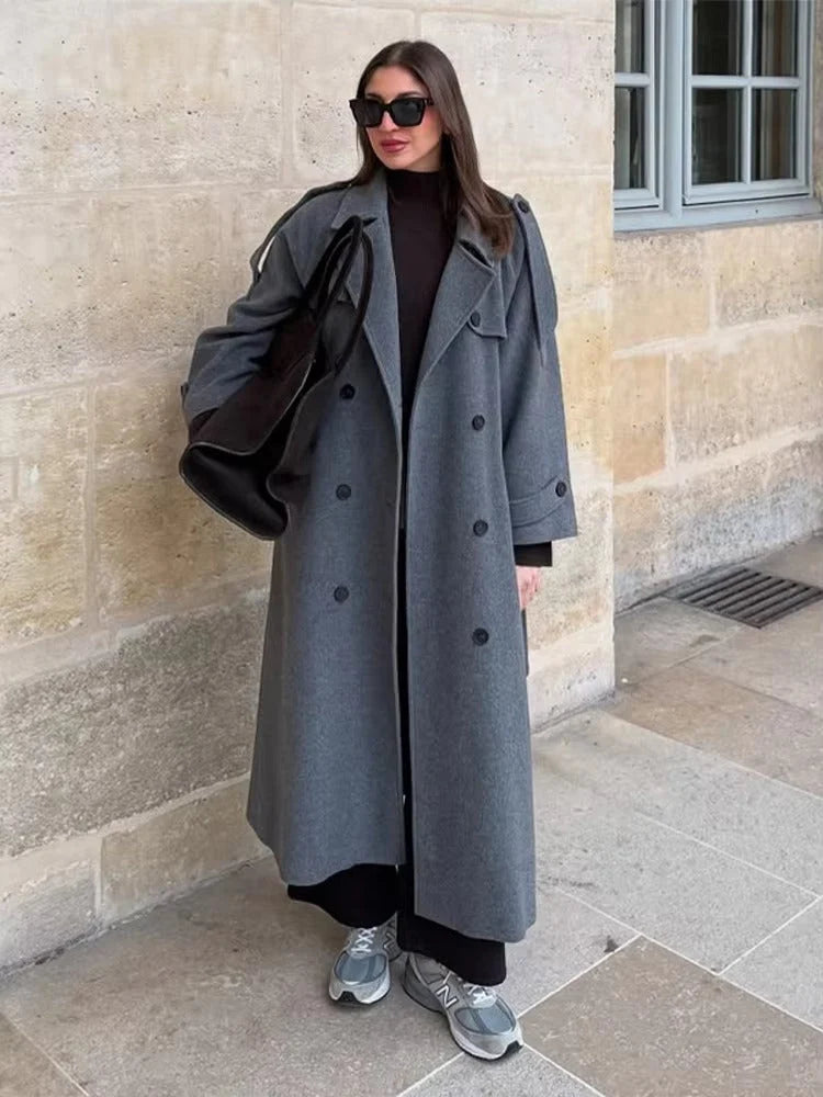 Cleo Black Trench Coat Women | Tailored Fit, Warm Blend Fabric 3