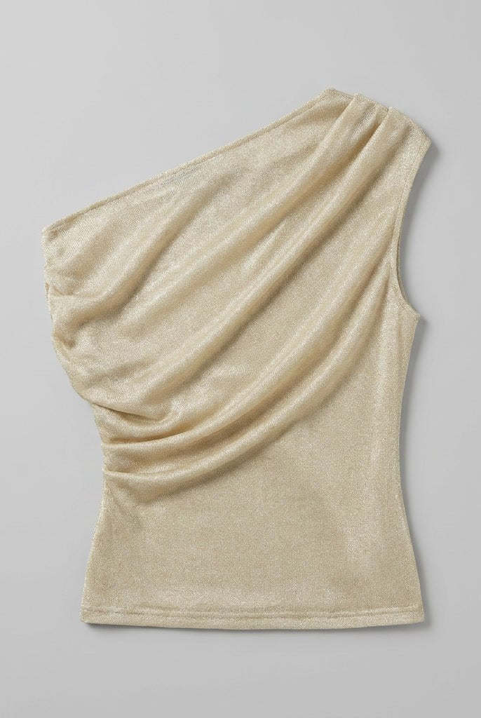 Cleo Metallic Knit Top | Off-Shoulder, Fitted Evening Going Out Top 4