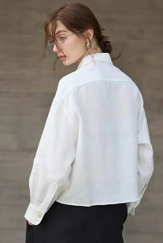 Cleo Women's Shirt | 100% Pure Linen, Oversized Fit 8