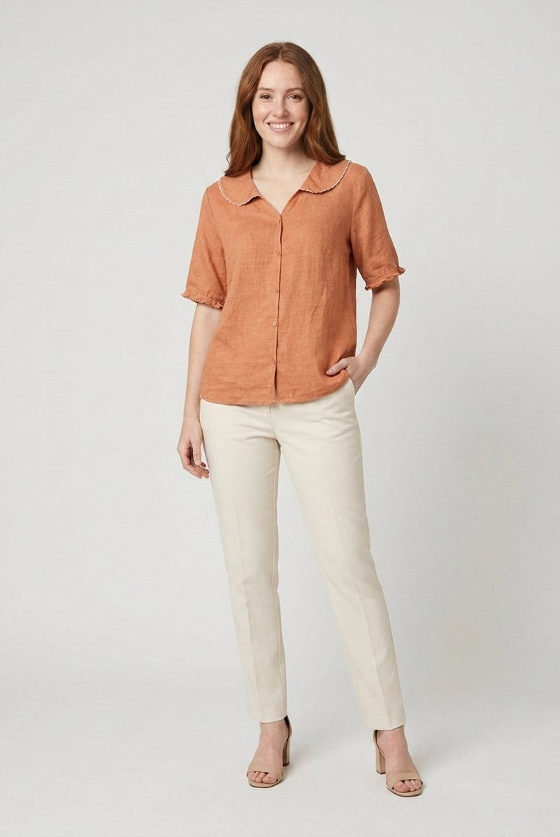 Cleo Womens Blouse | Cotton-Linen Blend, Elegant Summer Design 2