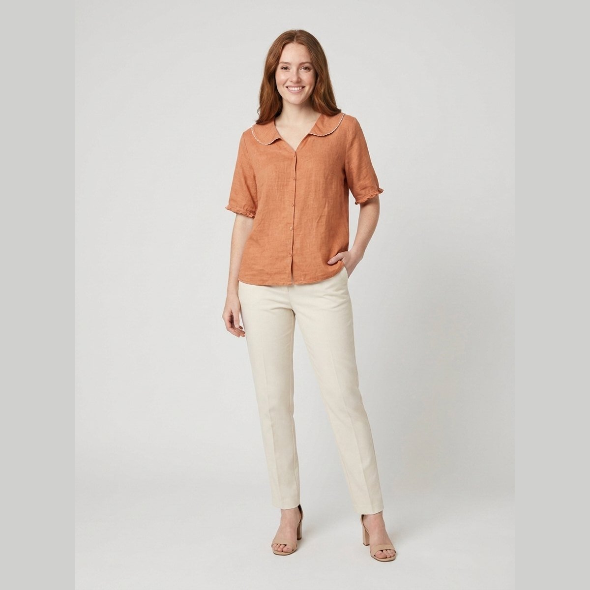 Cleo Womens Blouse | Cotton-Linen Blend, Elegant Summer Design 2