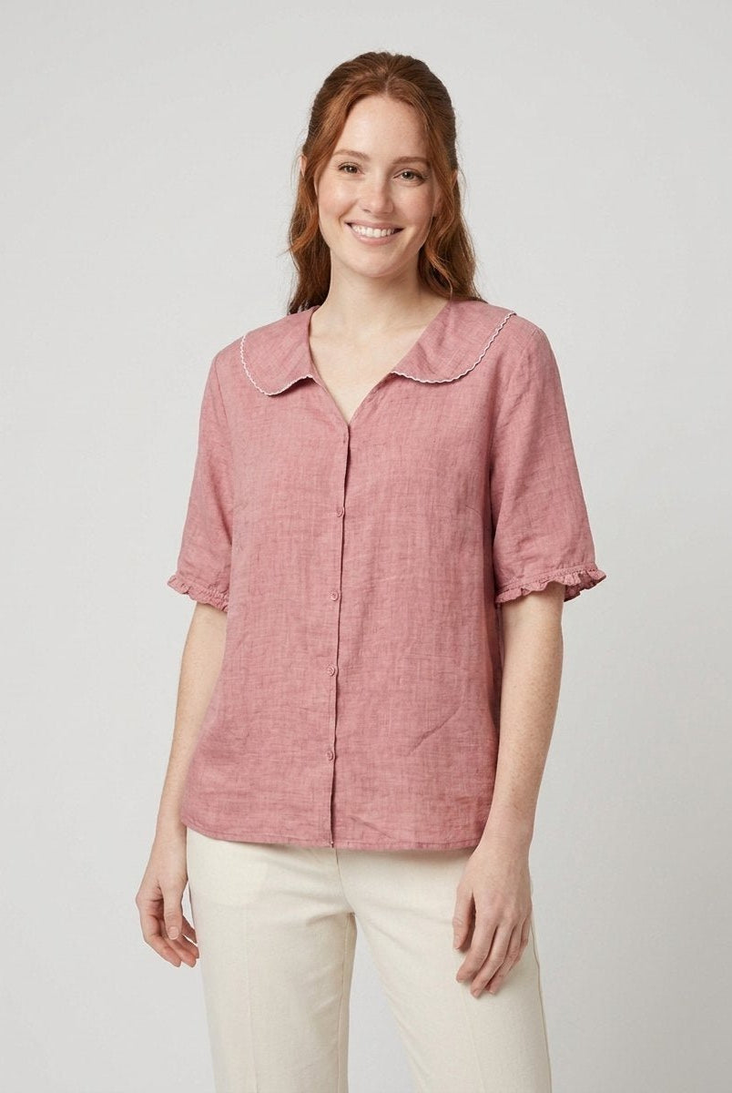Cleo Womens Blouse | Cotton-Linen Blend, Elegant Summer Design 3