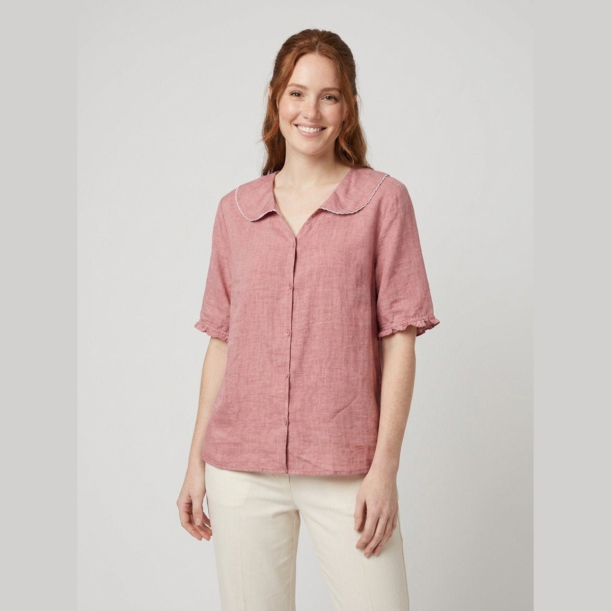 Cleo Womens Blouse | Cotton-Linen Blend, Elegant Summer Design 3