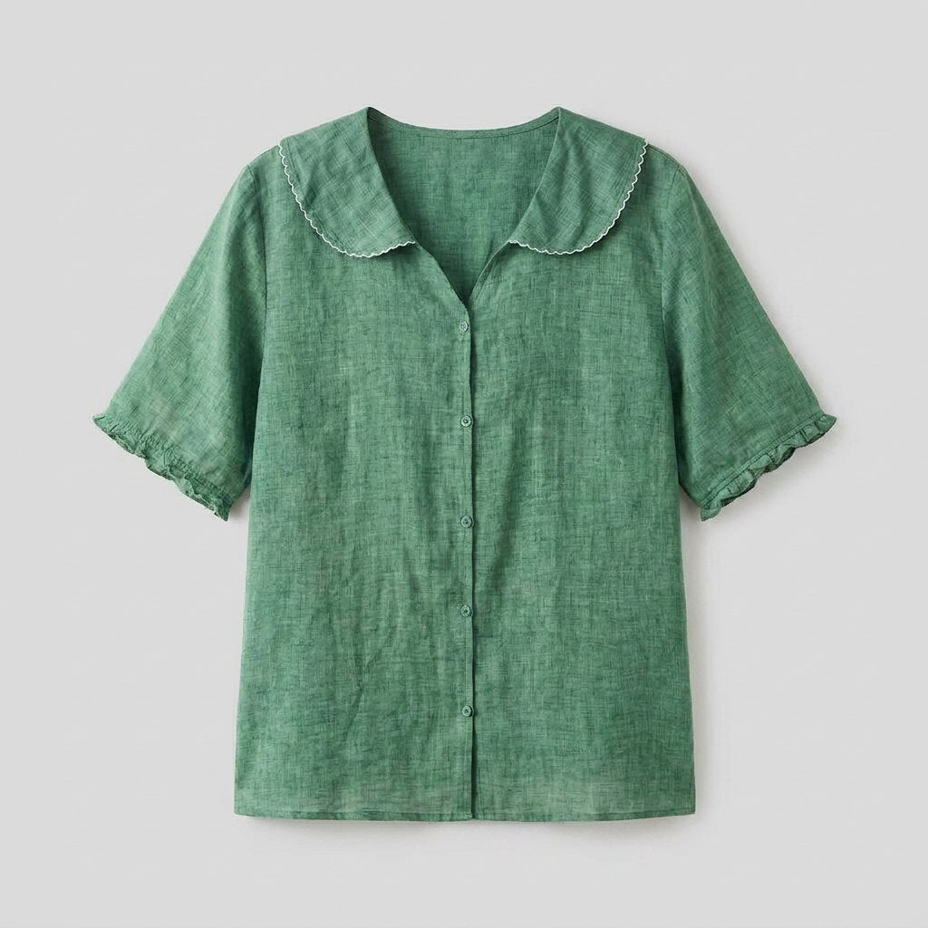 Cleo Womens Blouse | Cotton-Linen Blend, Elegant Summer Design 5