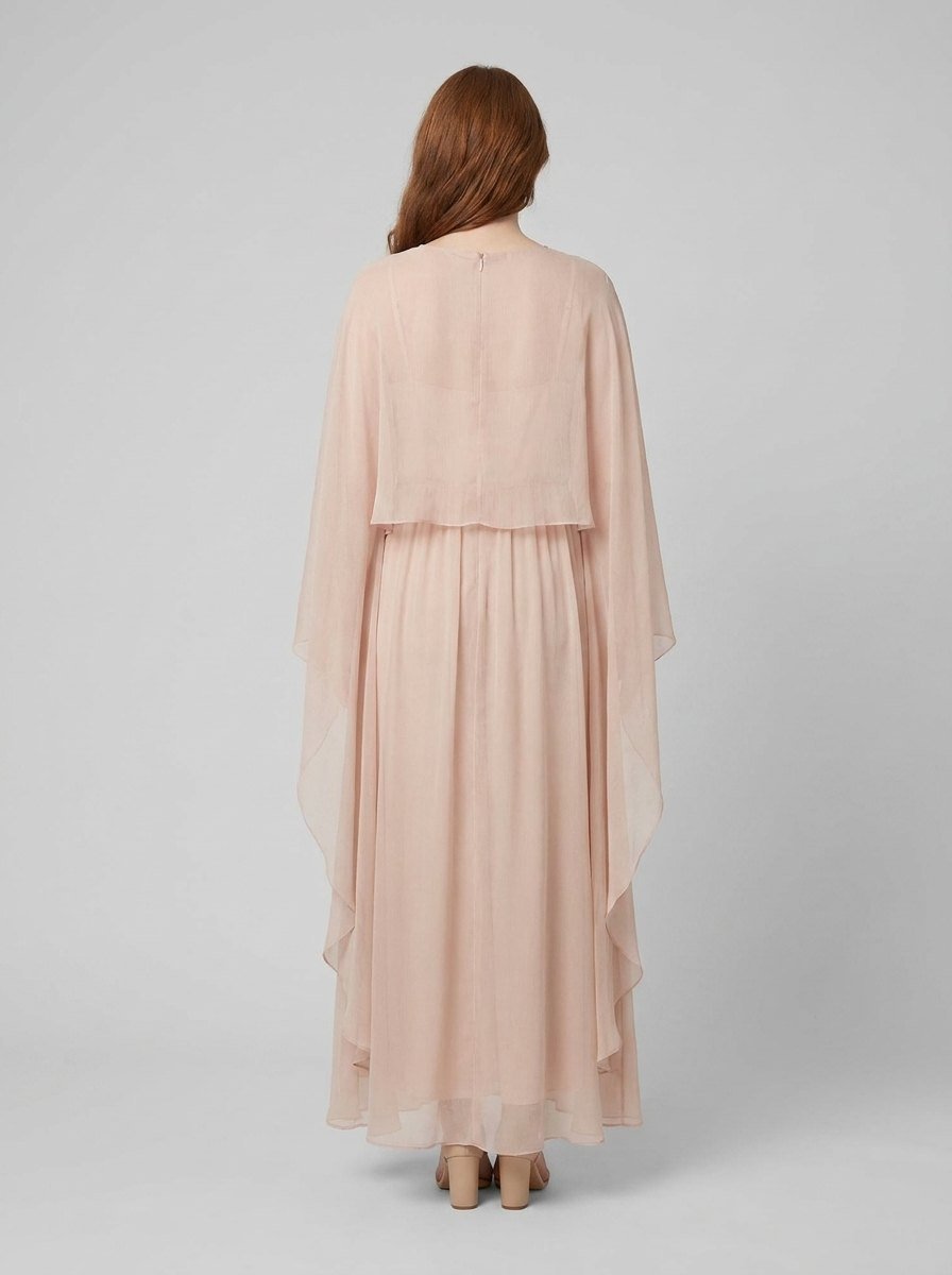 Cora Chiffon Maxi Dress | Sheer Layered, Long Sleeves for Women 3