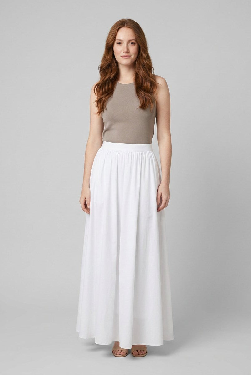 Cora Maxi Skirt | 100% Cotton, High Waist, Long Length 0